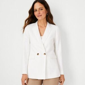 Ann Taylor Elegant Double Breasted Ivory White Women's Blazer size 8